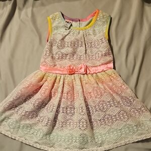 Colorful Lace Pattern Kids Dress